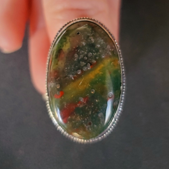 New Bloodstone 925 Silver Ring. - Picture 11 of 14